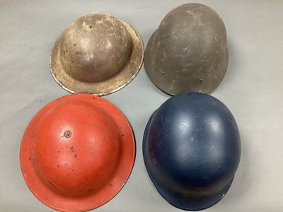 Lot 545 - WWII British Brodie Helmets (x 2), one has...