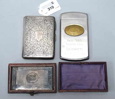 Lot 310 - A Victorian Hallmarked Silver Card Case,...