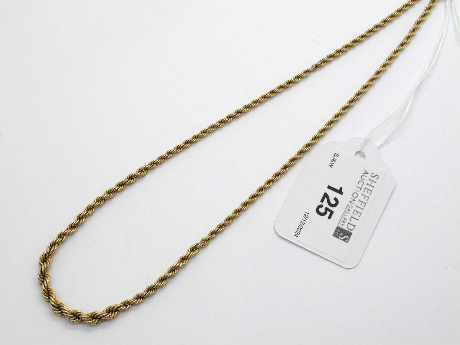Lot 125 - A 9ct Gold Ropetwist Chain Necklace, 42.5cm...