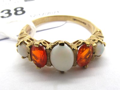 Lot 238 - A Vintage 9ct Gold Five Stone Ring, the...