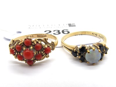 Lot 236 - A Vintage 9ct Gold Stone Set Cluster Ring,...