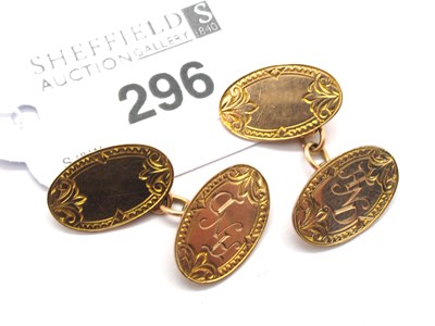 Lot 296 - A Pair of Chester 9ct Rose Gold Cufflinks, the...