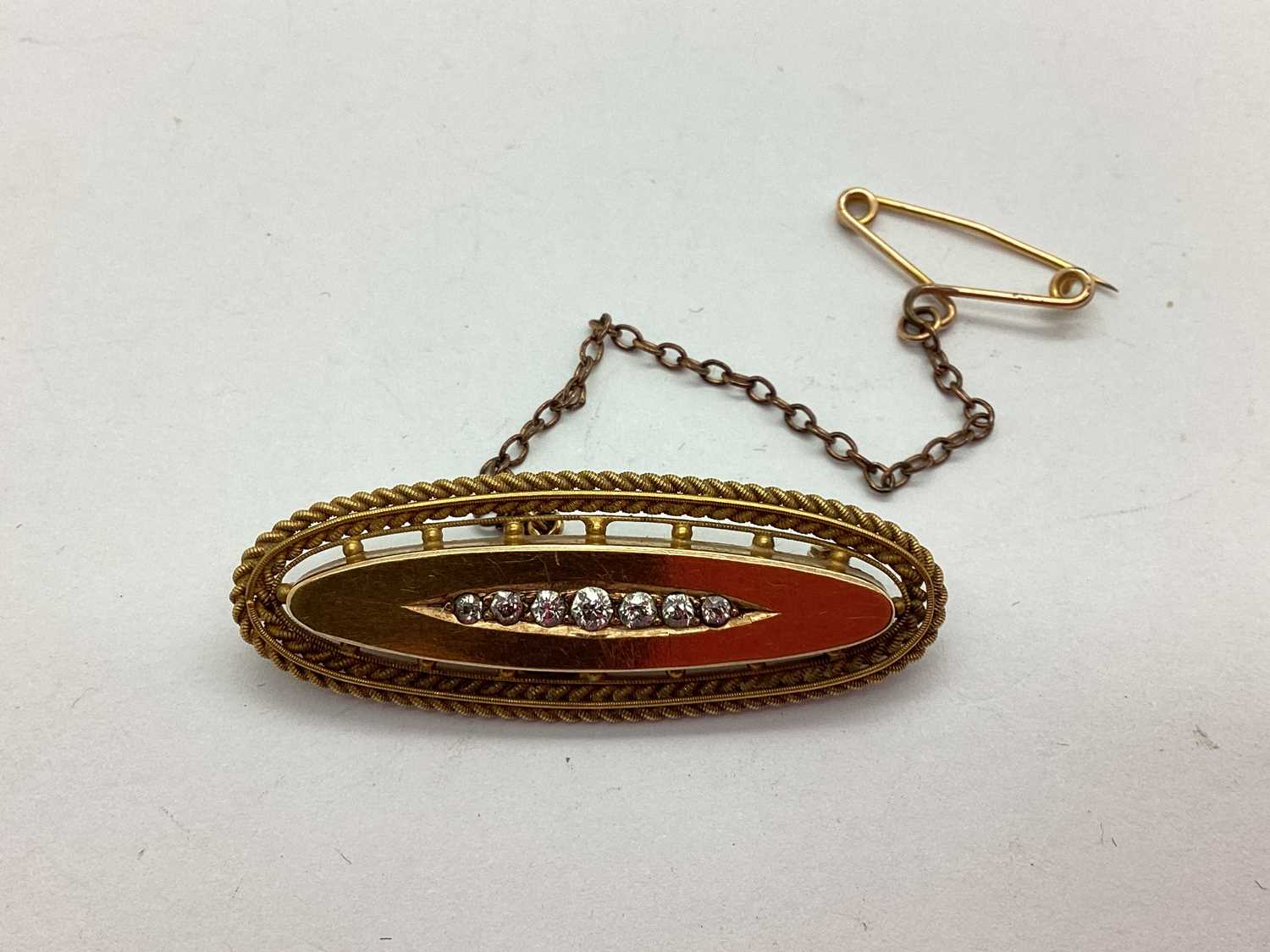 Lot 59 - A Victorian Diamond Set Mourning Brooch, the...