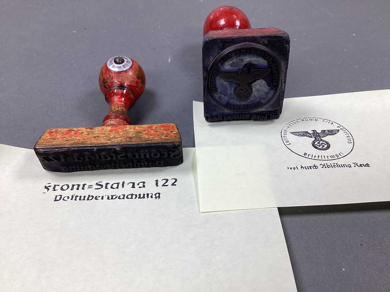 Lot 543 - WWII German Third Reich Rubber Stamps for...