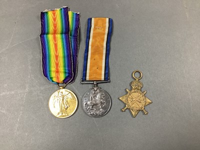 Lot 637 - WWI Trio 1914-15 Star, British War Medal and...