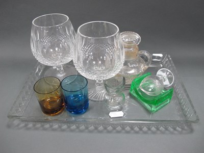 Lot 1182 - Waterford, Pair of brandy glasses, glass oil...