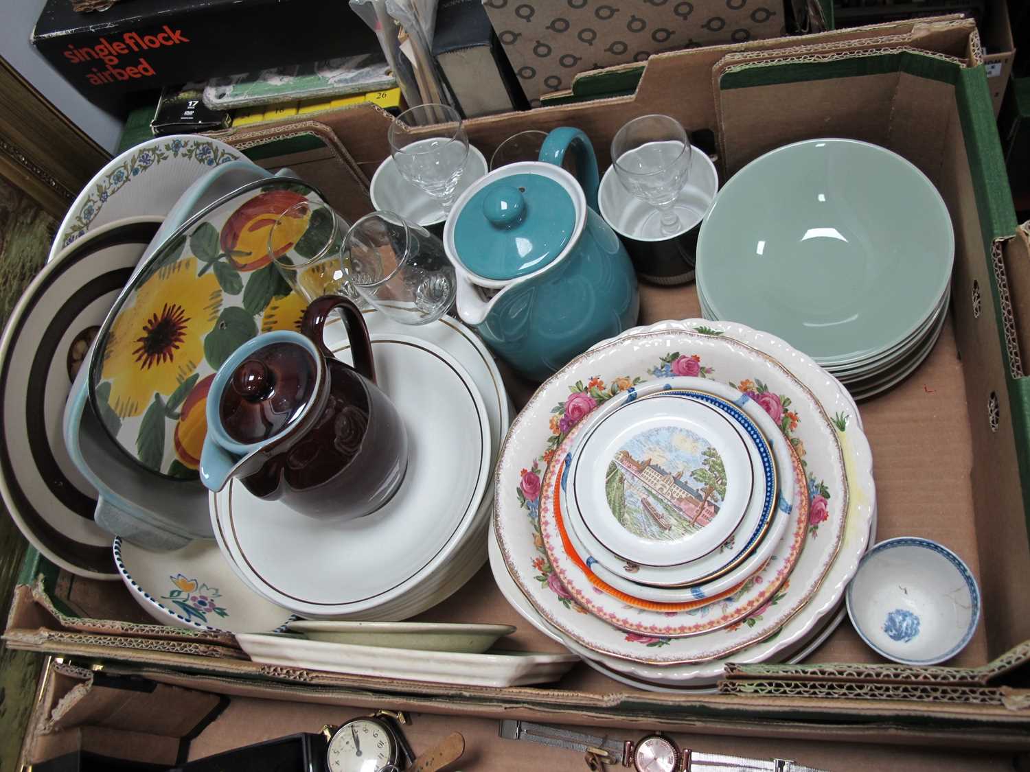 Lot 1018 - Denby Stoneware Hot water 1½ and ¾ Pint Jugs,...