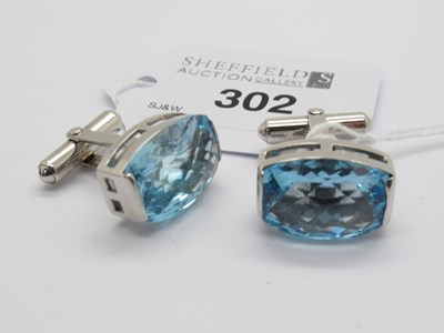 Lot 302 - A Pair of Faceted Stone Set Cufflinks, of...