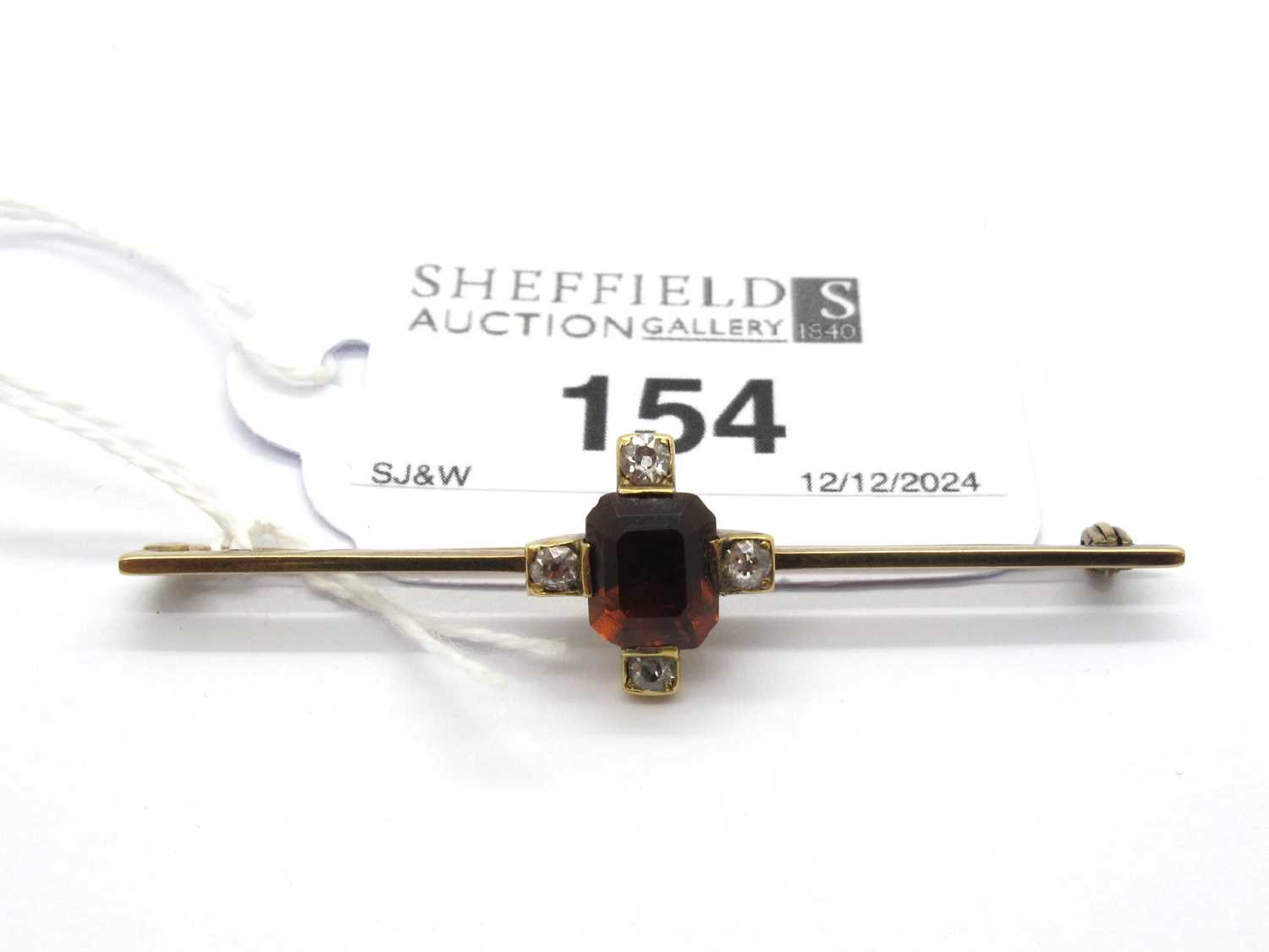 Lot 154 - A Modernist Style Diamond and Stone Set Brooch,...