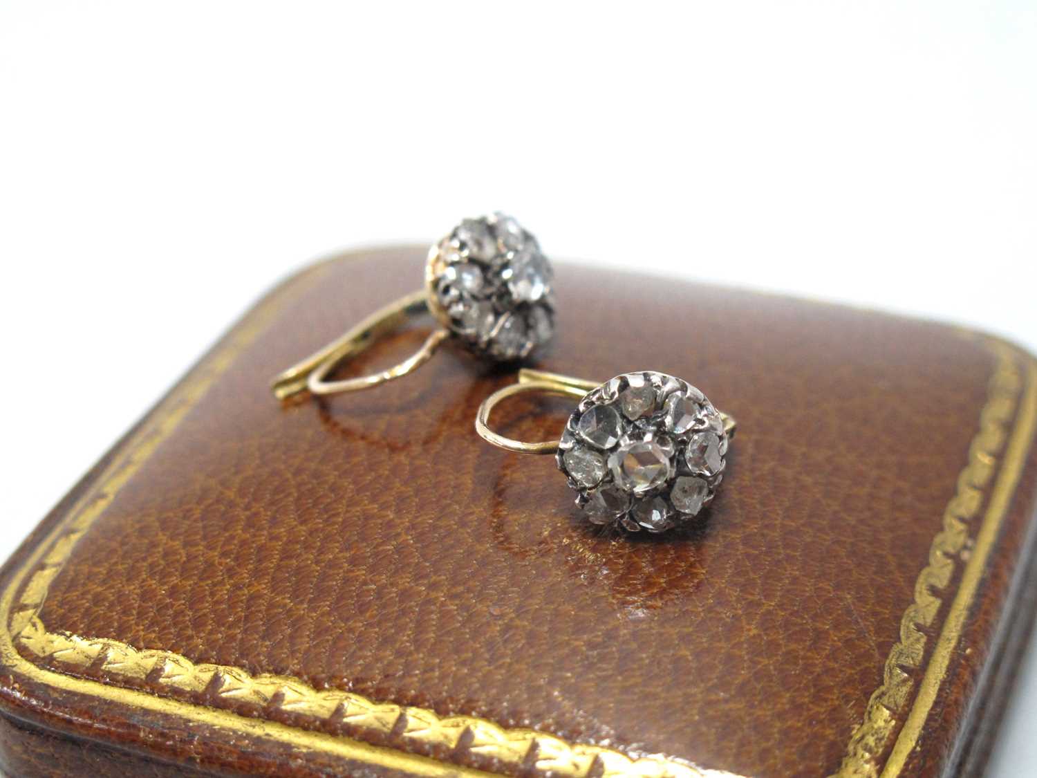 Lot 100 - A Pair of Antique Old Cut Diamond Set Earrings,...
