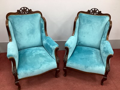 Lot 1507 - A Pair of Early XX Century Mahogany Armchairs,...