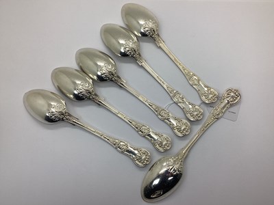 Lot 82 - A Set of Six Victorian Hallmarked Silver Kings...