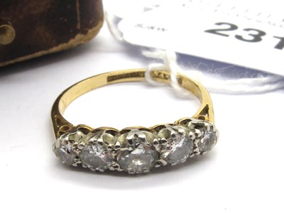 Lot 231 - An 18ct Gold Five Stone Diamond Ring, the...