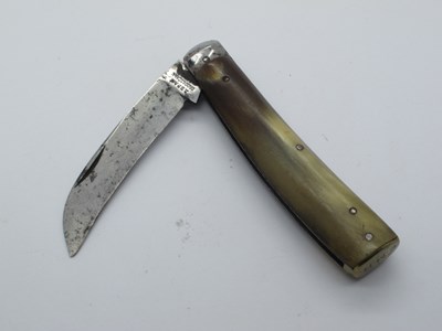 Lot 123 - Flat Brass Bottom Pruner, horn scales, Abram...