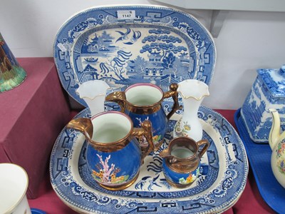 Lot 1147 - XIX Century Blue & White Pottery Willow...