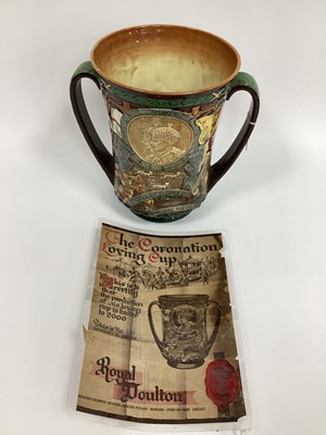 Lot 1040 - A Royal Doulton Pottery Two-Handled Loving Cup,...