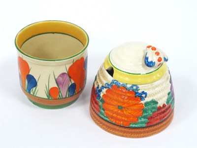 Lot 1185 - Clarice Cliff Bizarre 'Gay Day' Honey Pot for...