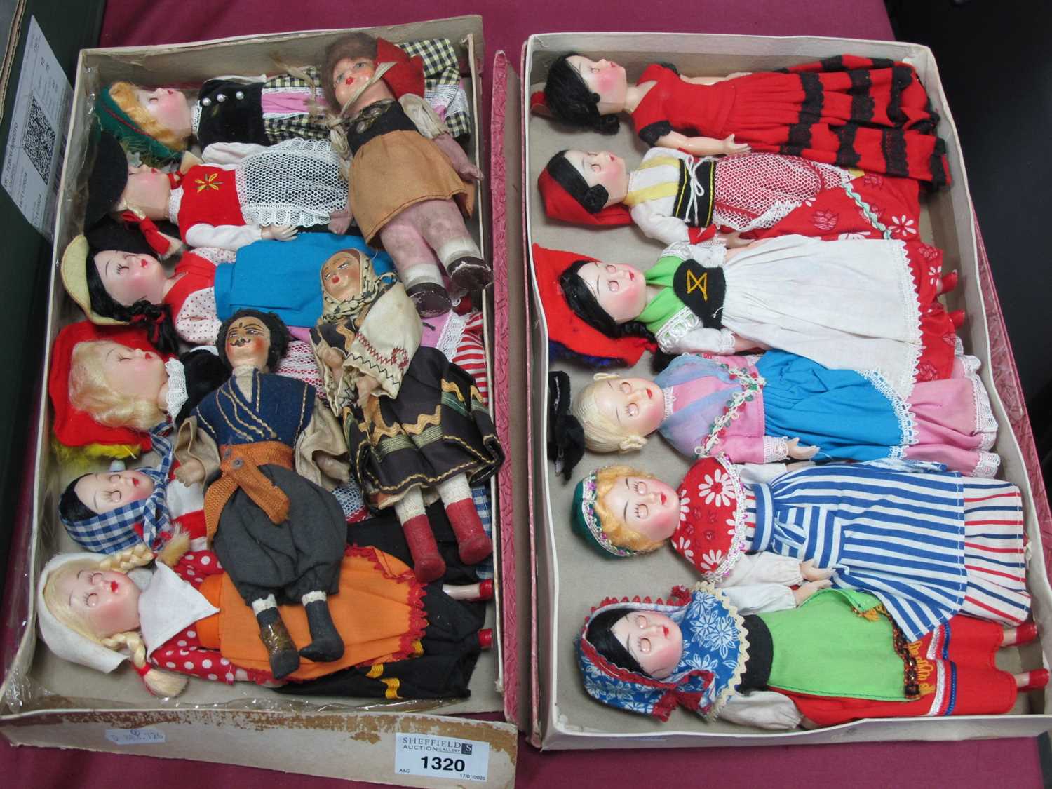 Lot 1320 - Codeg Dolls, in two boxes plus others (15).