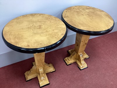 Lot 1518 - A Pair of Art Deco Style Tables, with circular...