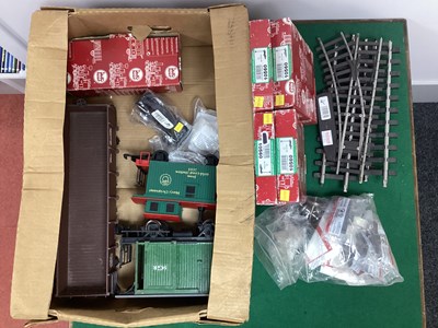 Lot 24 - Three LGB G Scale Wagons together with items...