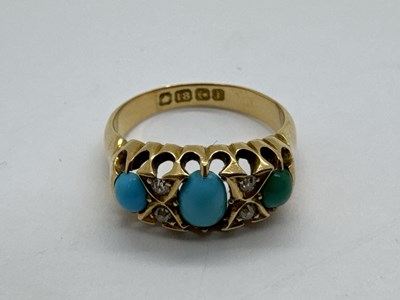 Lot 133 - An 18ct Gold Victorian Style Turquoise Ring,...