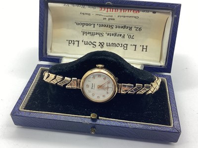 Lot 287 - Timor; A 9ct Gold Cased Ladies Wristwatch, the...