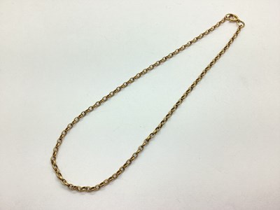 Lot 115 - A 9ct Gold Elongated Link Chain, 40cm long...