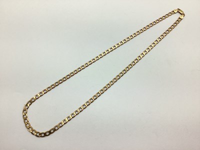 Lot 116 - A 9ct Gold Flat Link Curb Chain, 52.5cm long...