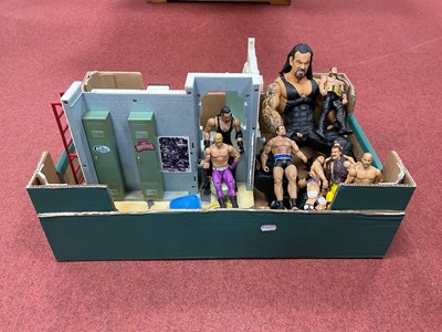 Lot 779 - Twelve WWE Plastic Wrestling Figures by Mattel,...