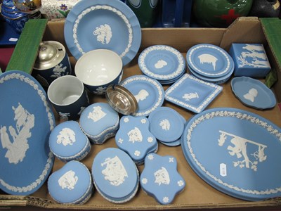 Lot 1163 - Wedgwood Powder Blue Jasper Ware, twenty-four...