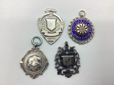 Lot 184 - Four Hallmarked Silver Medallion Fobs, to...