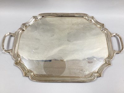 Lot 39 - A Hallmarked Silver Twin Handled Serving Tray,...