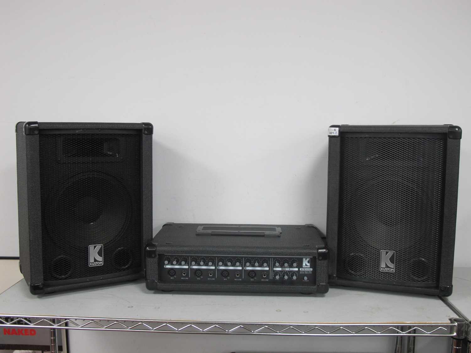 Lot 321 - Kustom PA System, KPM4060 amplifier, pair of...