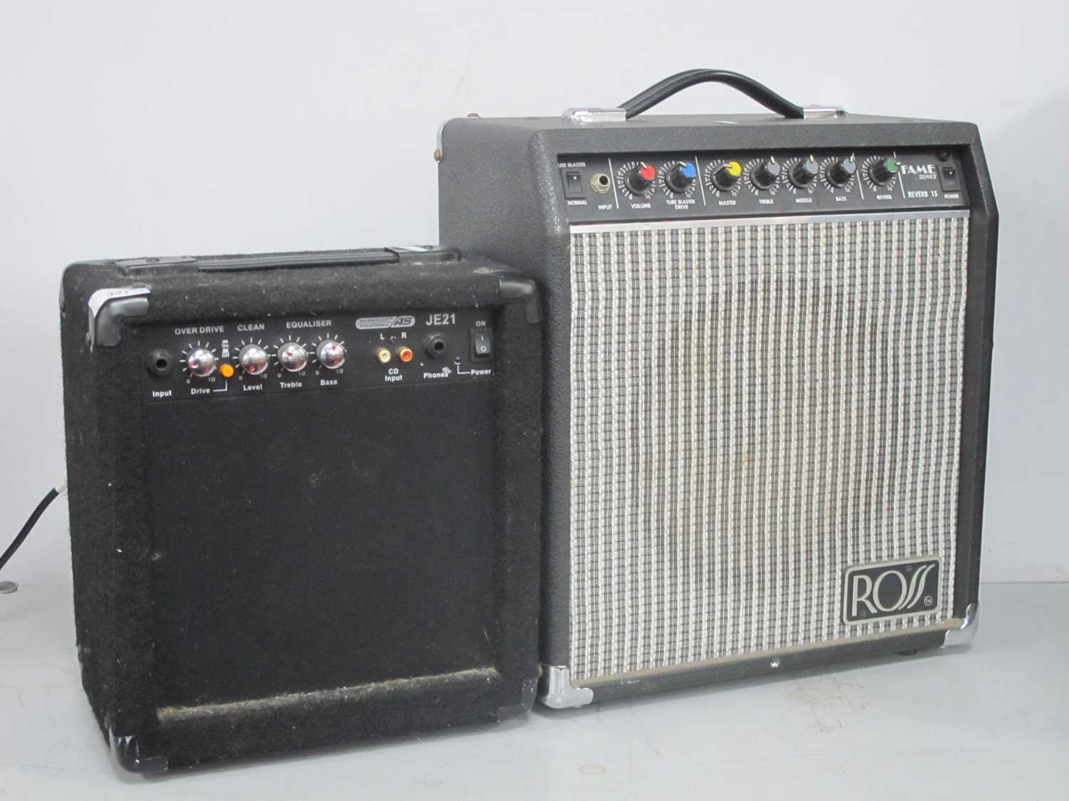 Lot 327 - Two Practice Amps, Ross Reverb 15, Acoustic...