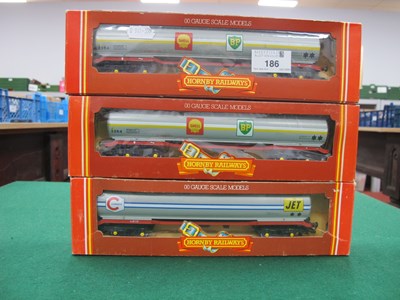 Lot 186 - Three Boxed Hornby OO Gauge Bogie Tanker...