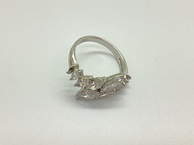 Lot 144 - A 14ct White Gold Stone Set Dress Ring, the...