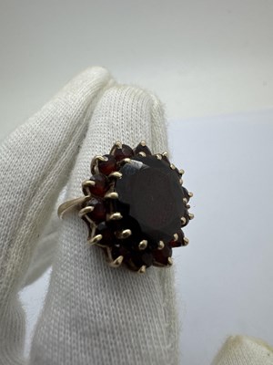 Lot 131 - A 9ct Gold Stone Set Cluster Ring, of...