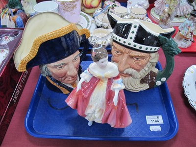 Lot 1186 - Two Royal Doulton character jugs 'Lord Nelson'...