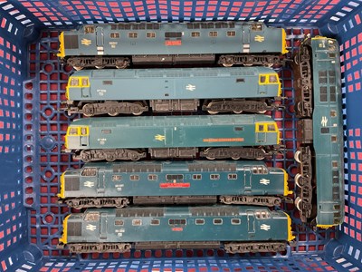 Lot 611 - Six OO gauge diesel locomotives in BR a blue...