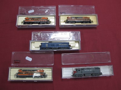 Lot 326 - Five Boxed N Gauge American Outline Diesel...