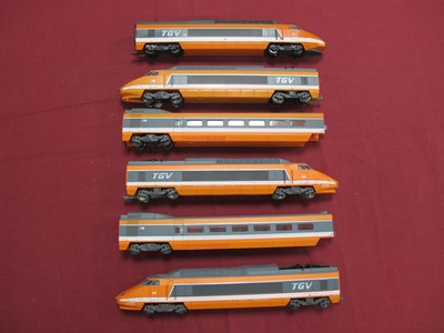 Lot 327 - Six Joeuf HO Gauge TGV Power Cars and Trailers,...