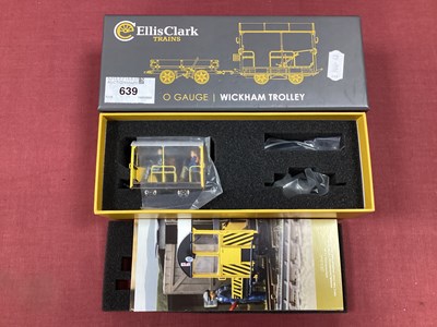 Lot 639 - Boxed O Gauge Wickham Trolley by EllisClark,...