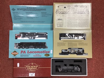 Lot 462 - Three boxed HO scale US Diesel locomotives:...