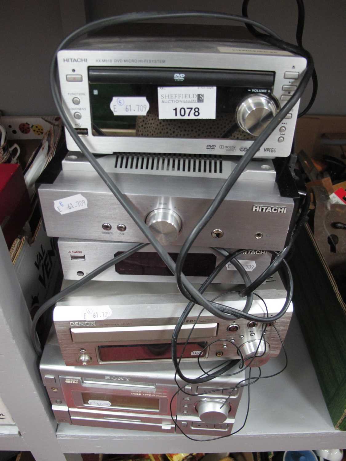 Lot 1078 - Hitachi DVD Micro HI-Fi System AX-M910, amp...