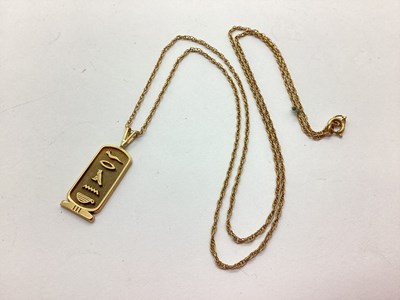 Lot 106 - A 9ct Gold Cartouche Pendant, inscribed "FRANK"...