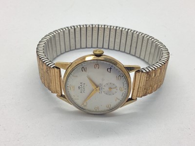 Lot 276 - Audax Fortis; A 9ct Gold Case Gents Wristwatch,...