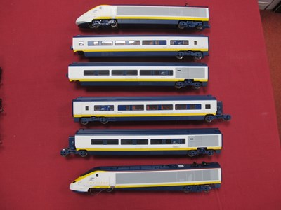 Lot 333 - Hornby OO Gauge Six Car Eurostar Set, some...