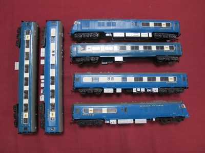 Lot 383 - A Six Car Kit Built Kitmaster OO Gauge Blue...