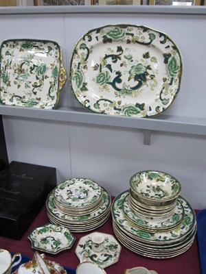 Lot 1146 - Masons 'Chartreuse' dinnerware comprising of...