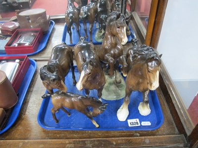 Lot 1328 - Beswick Shire Horse, other Beswick horses, etc:...